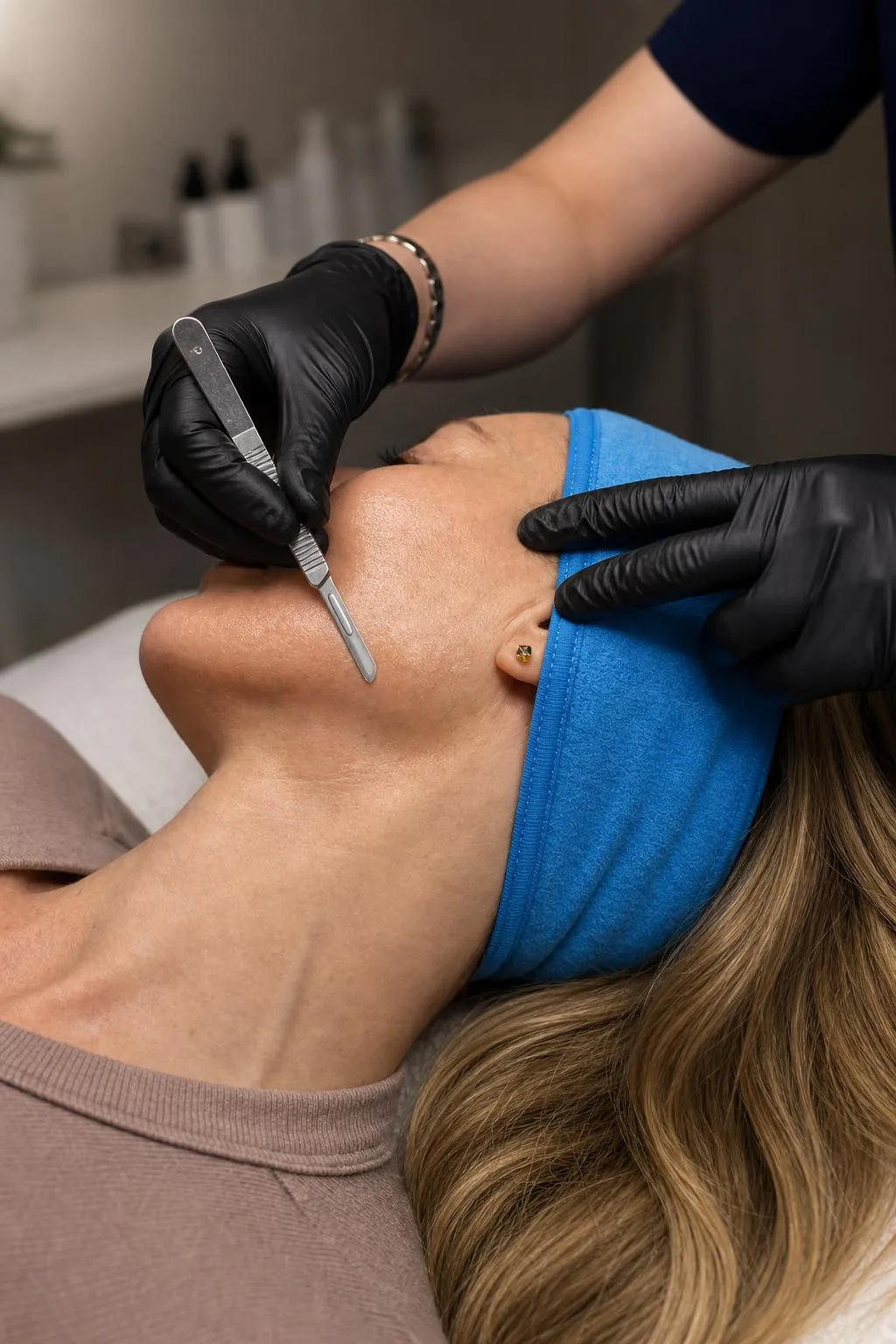 An esthetician at work at Rejuvia